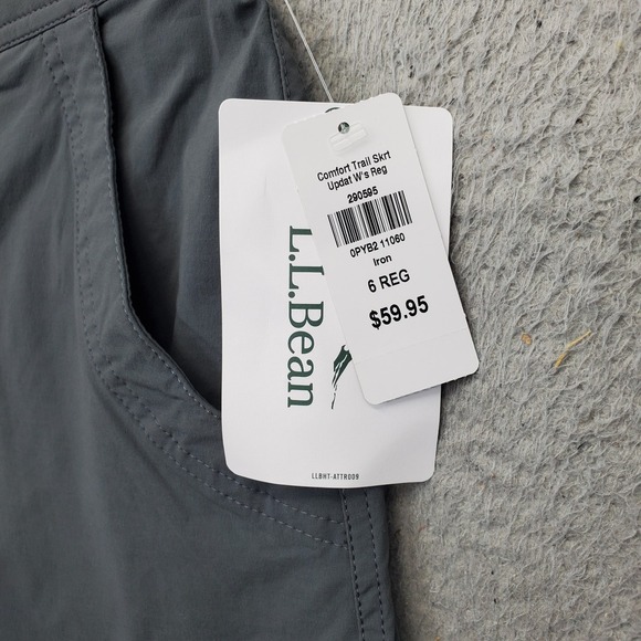 L.L. Bean Golf‎ Skort Womens 6 Gray Stretch Lined Regular Fit Performance Hiking - Picture 5 of 9